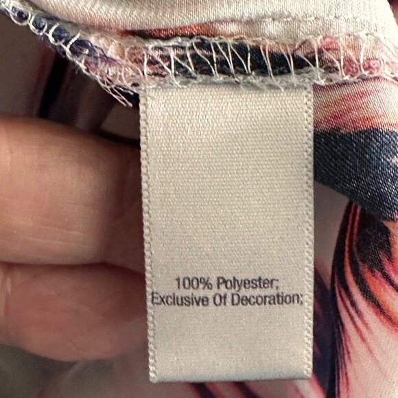 Jennifer Lopez Womens Tie-Front Blouse M Off-Shoulder Elastic Hem Polyester Mult - Picture 5 of 6